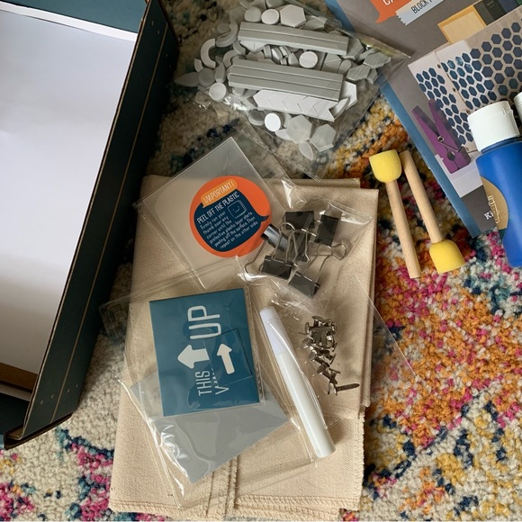 DIY Block Print Canvas Bin Kit Kiwi Crate Learning Box - Picture 4 of 5